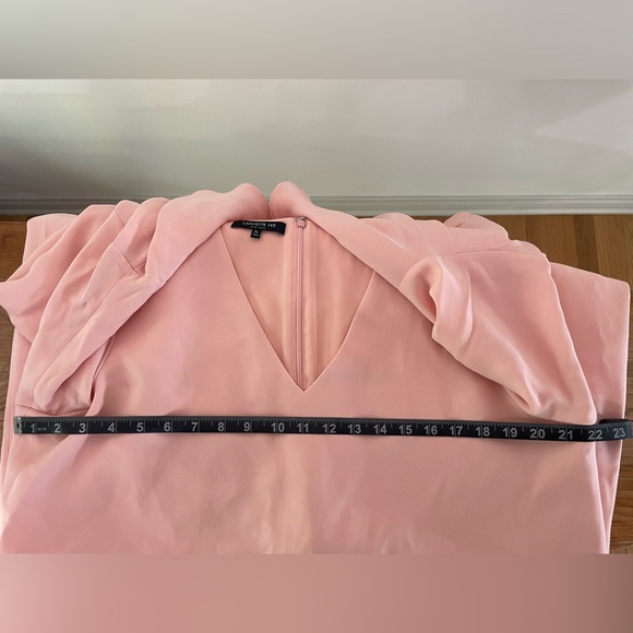 Lafayette 148 New York Peach Holly Bell Sleeve Dress Size XL V Neck Short Womens - Picture 9 of 10